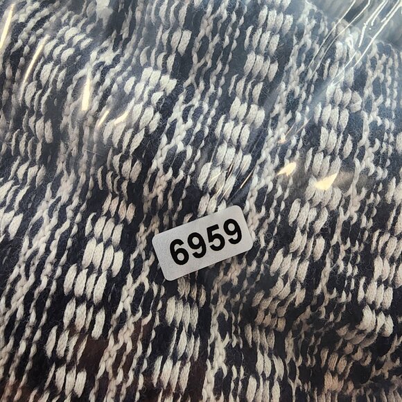 Womens Navy & White Chaps Textured Knit Sweater Jacket Full Zip Long Sleeve XL - Picture 7 of 7